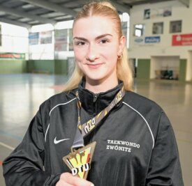 Lößnitzerin träumt schon von Olympia - Auf dem Weg nach oben: Die Lößnitzerin Marbele Pfaff, das größte Talent der Taekwondo-Abteilung des Zwönitzer HSV, will an einer Europameisterschaft und irgendwann an Olympischen Spielen teilnehmen. 