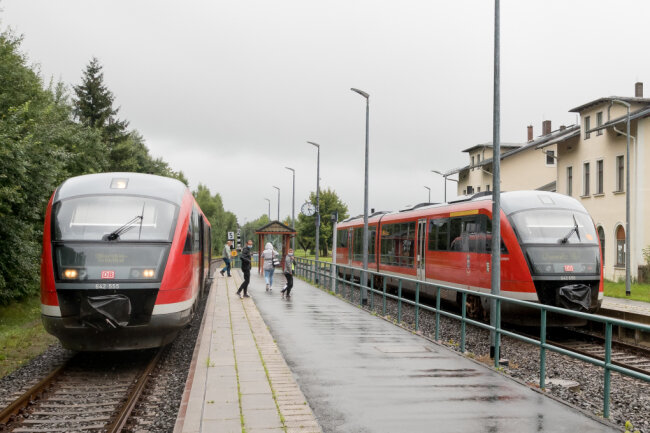 Lokführerstreik: Nur nach Olbernhau fahren Züge planmäßig - Nach Olbernhau rollten die Züge am Montag normal. 