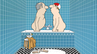 Eine Geschichte vom vergeblichen Versuch, in einer so intimen wie peinlichen Situation die Etikette zu wahren: "Zwei Herren im Bad".
