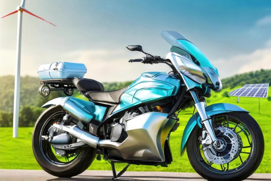 Made in Chemnitz: Fraunhofer-Forscher arbeiten an Wasserstoff-Motorrad - So könnte das Motorrad mit Wasserstoff-Brennstoffzellenantrieb aussehen. Der Prototyp soll Ende 2025 fahren.