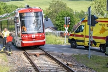 Mann bei Unfall mit Bahn verletzt - Unweit des Haltepunktes Niederzwönitz ereignete sich der Unfall mit der Citybahn. 