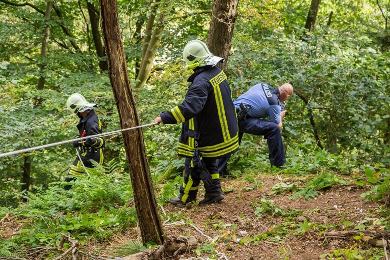 Mann stürzt in Felsspalte und verletzt sich schwer - Rettungsaktion im Wald