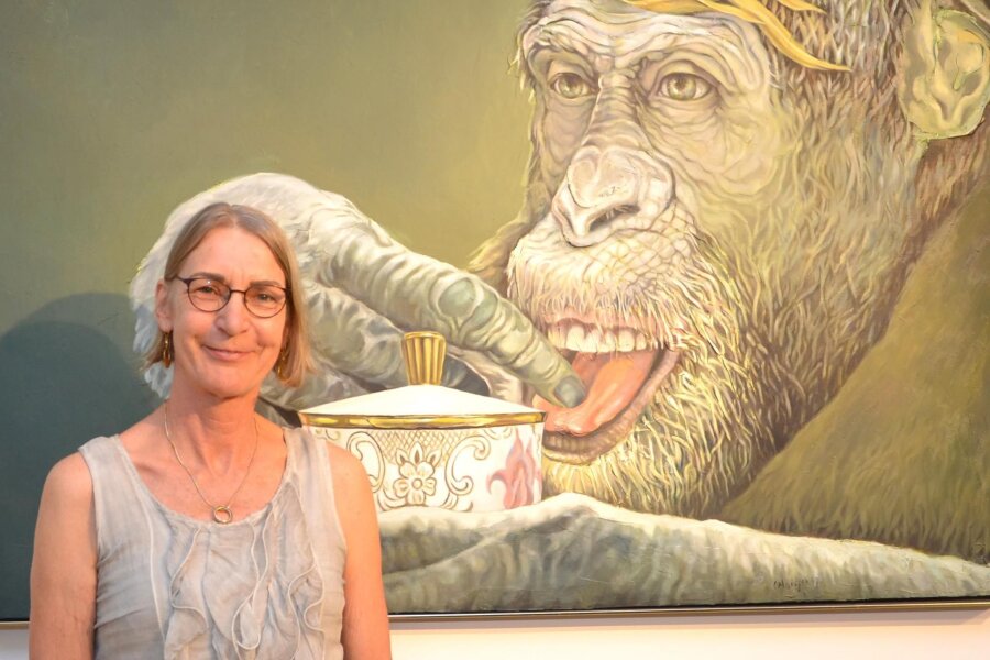 Marga Golz zeigt 50 Werke in Meeraner Galerie: Wo der Affe den Zucker gibt - Marga Golz zeigt 50 ihrer Werke zwei Monate lang in der Galerie „Art In“ in Meerane.