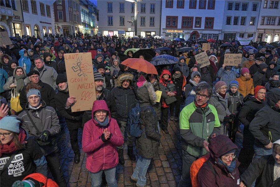 Maria Fichte aus Freiberg nimmt am Montag im Podium bei „Hart aber fair“ Platz - Das Bündnis „Freiberg für alle“ hatte am 22. Januar die Demonstration „Zusammen gegen Faschismus! Freiberg steht auf“ organisiert.