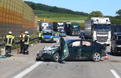Mehrere Unfälle auf A72 bei Zwickau - 