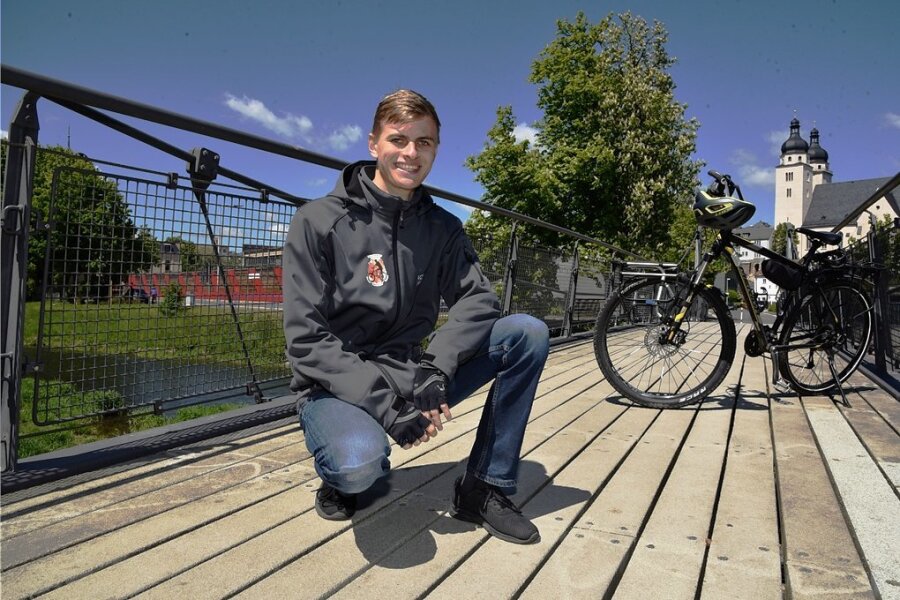 Mika Grünler aus Plauen geht am heutigen Montag wieder mit dem Fahrrad auf Tour.