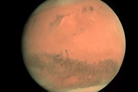 Der Rote Planet, aufgenommen von der Europäischen Raumfahrtagentur im Februar 2007.