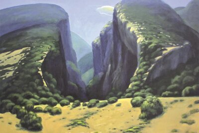 Mit Landschaftsmalern der Region auf Tuchfühlung: Galeriegespräch in Oelsnitz - Gemälde "Schucht von Verdon" von Jürgen Szajny