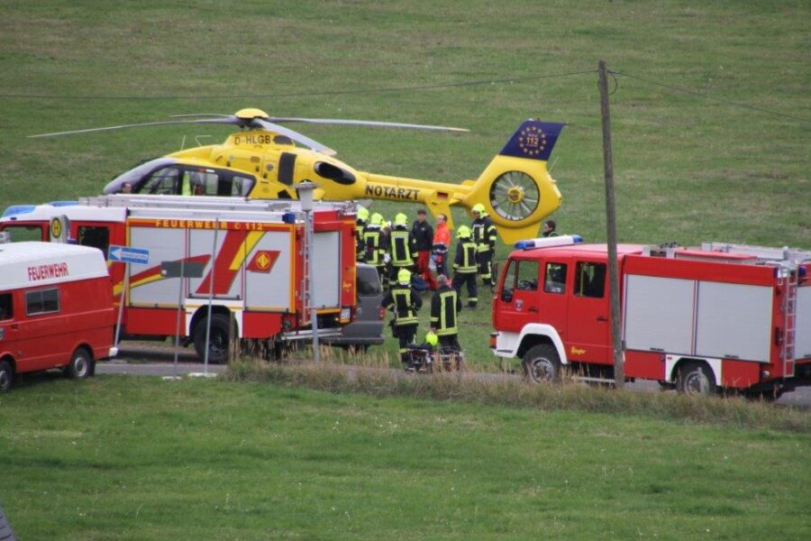 Mittelsachsen: Kletterer abgestürzt - Hubschrauber im Einsatz - 