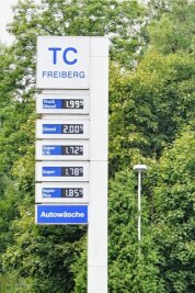 Mittelsachsen: Nach Ansturm zunächst Flaute an den Tankstellen - Am Mittwoch kostete zumindest der Liter Super an der TC Tankstelle in Freiberg, Kleinschirmaer Straße, noch weniger als zwei Euro. 