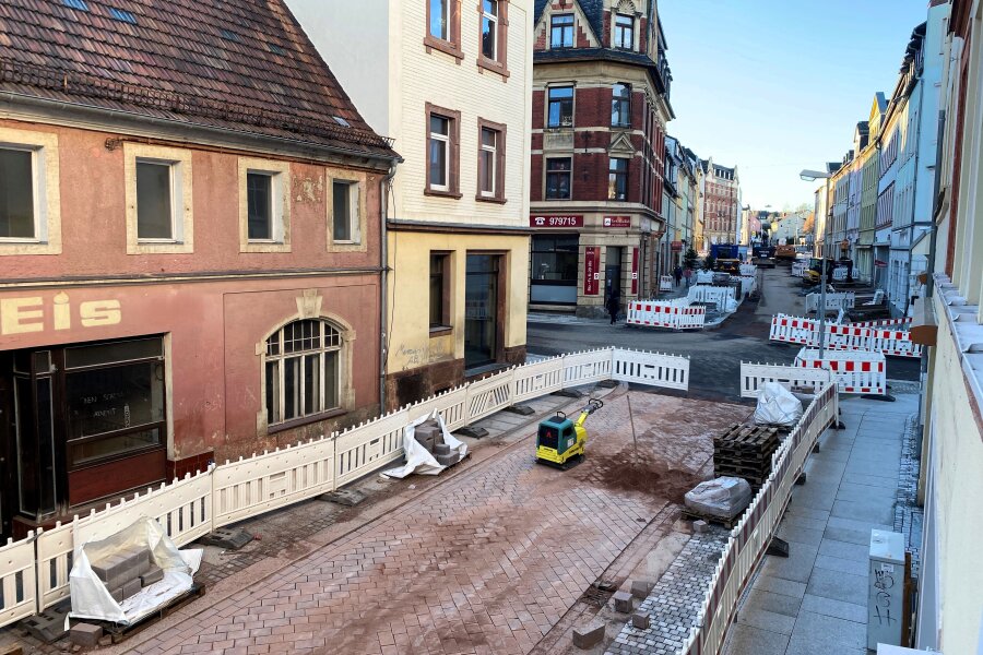 Baustelle Rochlitzer Straße in Mittweida