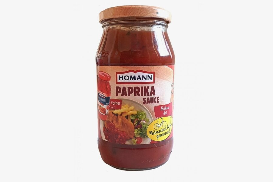 Mogelpackung des Jahres gesucht - Kandidat 2: Die "Paprika Sauce Balkan Art" von Homann gibt's nun im schlankeren Glas. Kunden erhalten 400 Milliliter für 1,49 Euro statt wie bisher 500 Milliliter für 0,99 Euro. Preisanstieg: rund 88 Prozent.