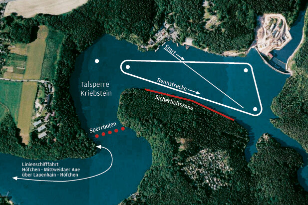 Motorbootrennen auf der Talsperre in Kriebstein werden sicherer - 