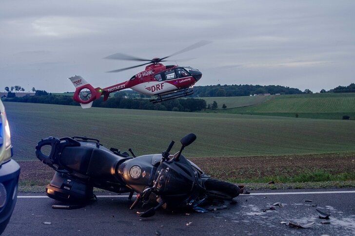 Motorradfahrer bei Unfall auf B 173 schwer verletzt - 