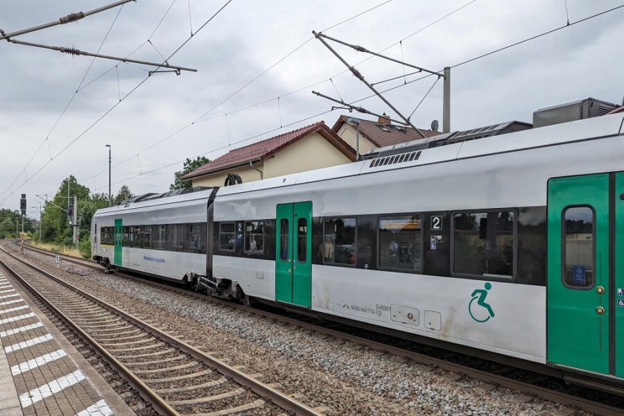 MRB-Zug in Mosel gestoppt: Personen im Gleis - Der Zug, der nicht weiterfahren konnte, am Donnerstagvormittag im Bahnhof Mosel.