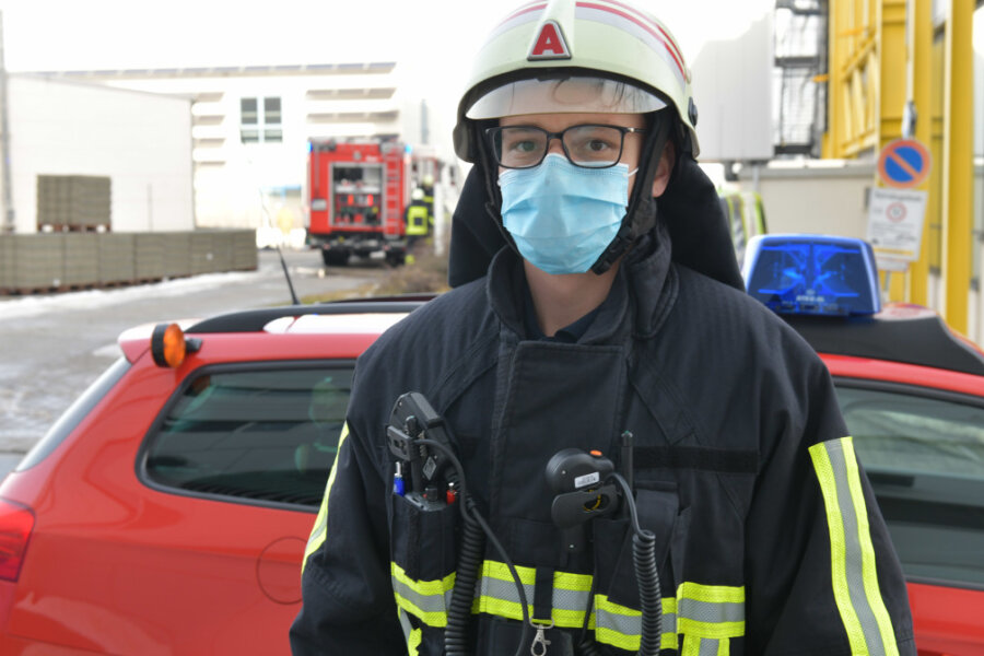 Multicar gerät auf Freiberger Firmengelände in Brand - Björn Rosenkranz war gemeinsam mit weiteren Kräften der Feuerwehren Freiberg und Zug beim Brand vor Ort. 
