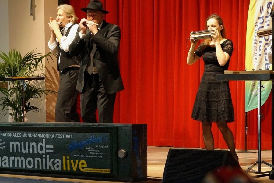 Das Mundharmonika-Quartett Austria beim Gala-Konzert 2017 in Klingenthal. Auch diesmal sind die Österreicher mit dabei.