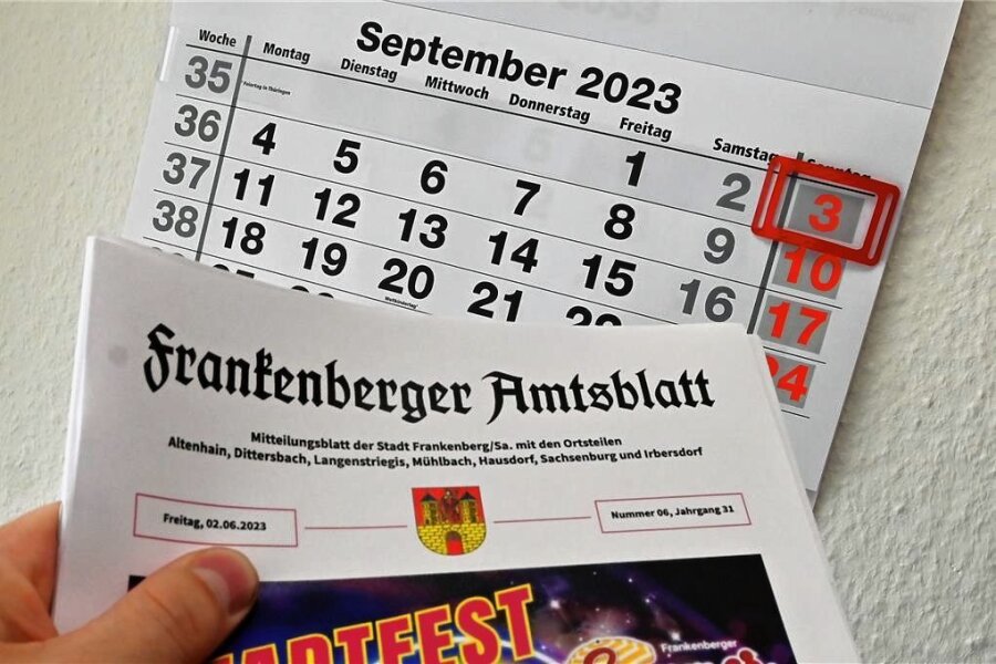 Muss die Bürgermeisterwahl in Frankenberg verschoben werden? - Am 3. September soll in Frankenberg ein Bürgermeister gewählt worden. Nun muss geklärt werden, ob die Wahlbekanntmachung im Amtsblatt vollständig war.