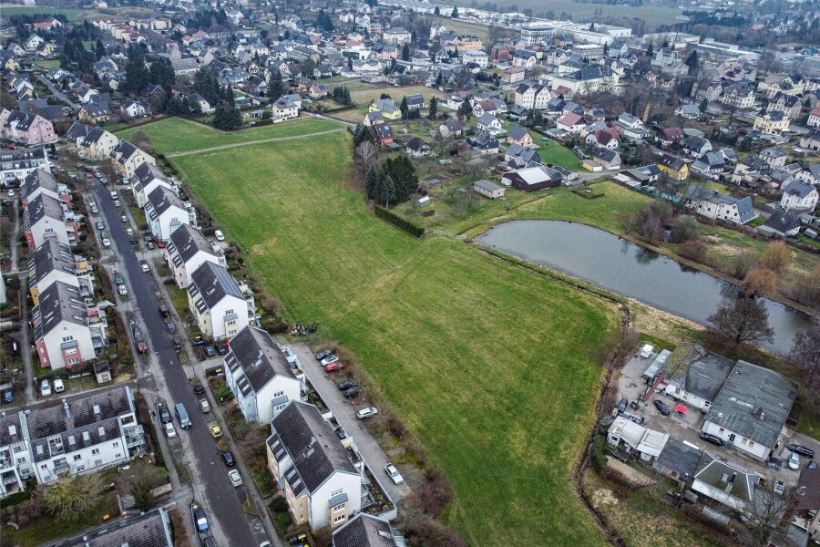 Nabu will Flächen für geplantes Baugebiet in Chemnitz-Grüna schützen lassen - Die Grünfläche, auf der das Baugebiet entstehen soll, grenzt an einen Teich, der den Unritzbach speist.