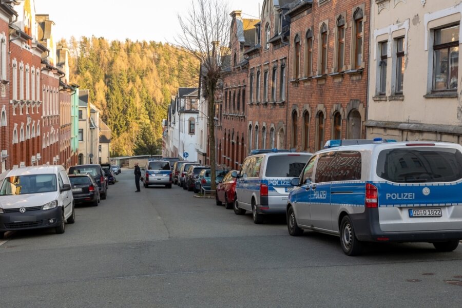 Die Polizei war am Freitagabend in Falkenstein im Einsatz. Die Beamten durchsuchten Wohnungen.