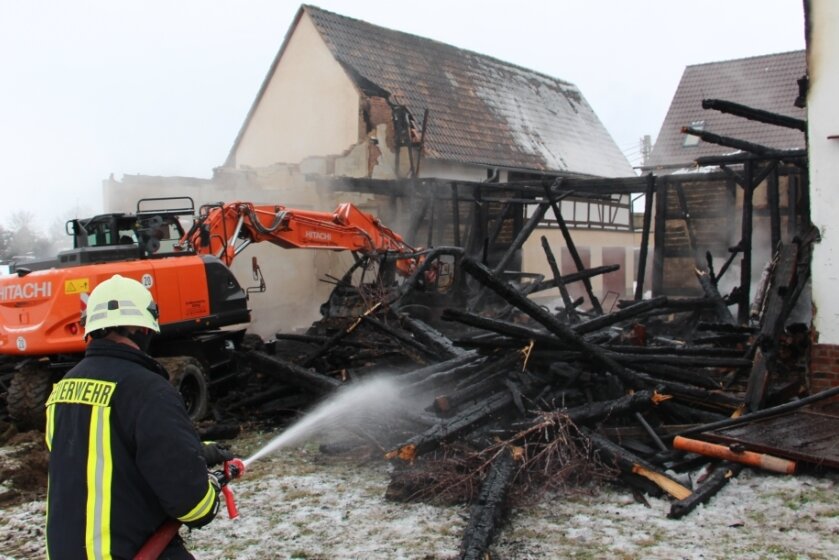 Zu einem Brand in einer Scheune eines Dreitseithofes in Dänkritz mussten die Retter am 16. Januar ausrücken. Glücklicherweise blieben die angrenzenden Häuser von den Flammen verschont. 