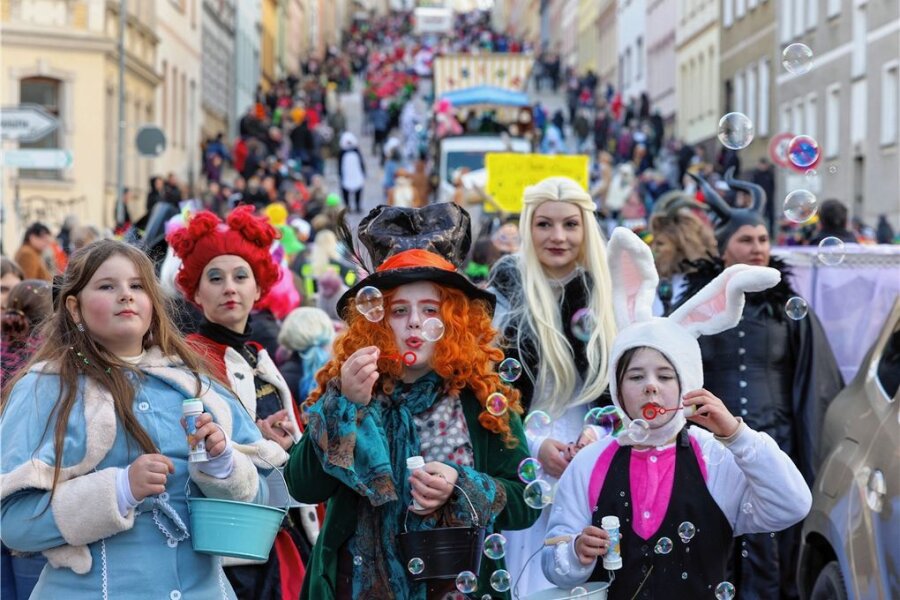 Nach Straßenfasching in Meerane: "Pflasterköppe" sind "überglücklich" - Beim Straßenfasching in Meerane zu sehen: Tolle Kostüme der Märchenschneiderin.