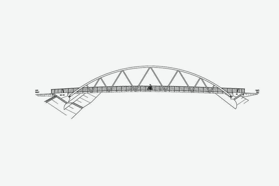 Neue Brücke zum Baumwollpark in Flöha: Jetzt fehlt nur noch das Geld - So soll die Fuß- und Radwegbrücke am Baumwollpark aussehen. 