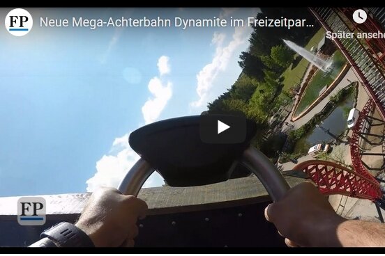 Neue Mega-Achterbahn Dynamite im Freizeitpark Plohn eröffnet - 