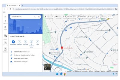 Neue Panne im Kartendienst Maps: Google benennt Bundesstraße im Erzgebirge um - Die Lößnitzer Straße (B 169) in Aue hatte Google im Kartendienst Maps in Alte Lößnitzer Straße umbenannt. Inzwischen ist der Fehler korrigiert worden.