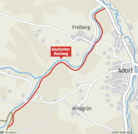 Neue Radroute auf naturbelassenem Weg von Adorf/V. nach Rossbach - 