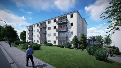 Neue Senioren-Apartments werden in Plauen gebaut - So soll das neue Apartmenthaus nach Fertigstellung auf dem Areal der K&S Seniorenresidenz Plauen an der Dr.-Friedrich-Wolf-Straße aussehen. 