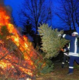 Verbrennen der Weihnachtsbäume
