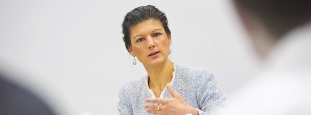 "Neue Umfragen sind erfreulich" - Sahra Wagenknecht beim Redaktionsgespräch der "Freien Presse" in Chemnitz.