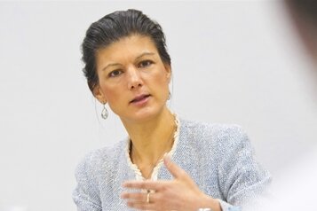 "Neue Umfragen sind erfreulich" - Sahra Wagenknecht beim Redaktionsgespräch der "Freien Presse" in Chemnitz.