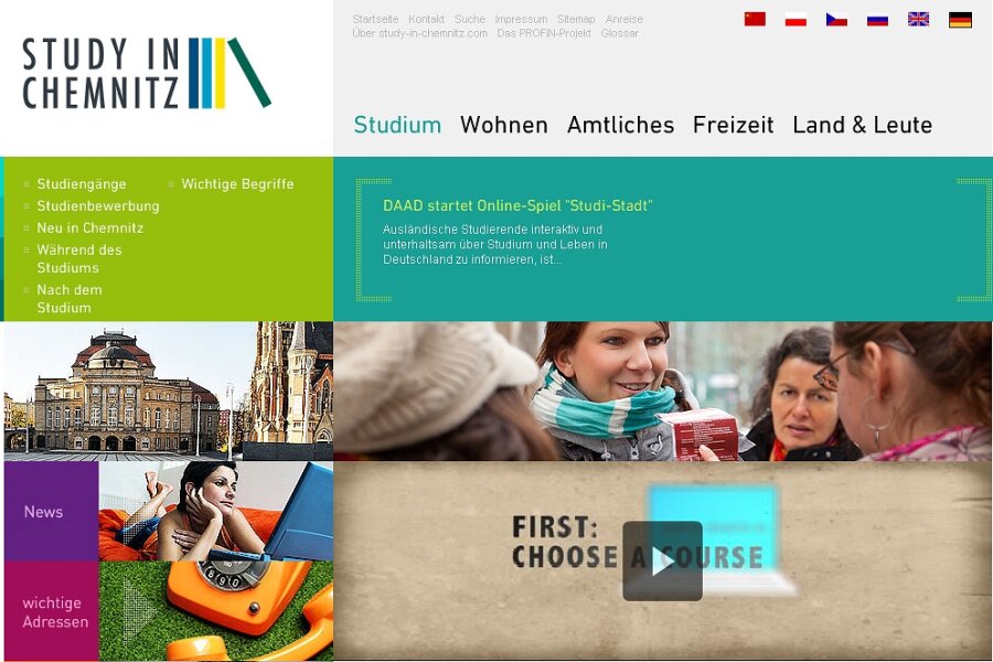 Neue Webseite für ausländische Studenten - 