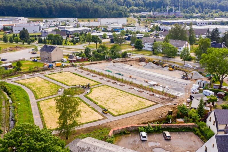 Foto der neu entstehenden Parkanlage in Olbernhau-Grünthal.
