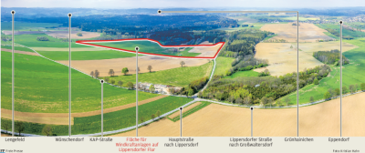 Neuer Windpark bei Lippersdorf soll Geld in Stadtkasse spülen - Übersichtskarte