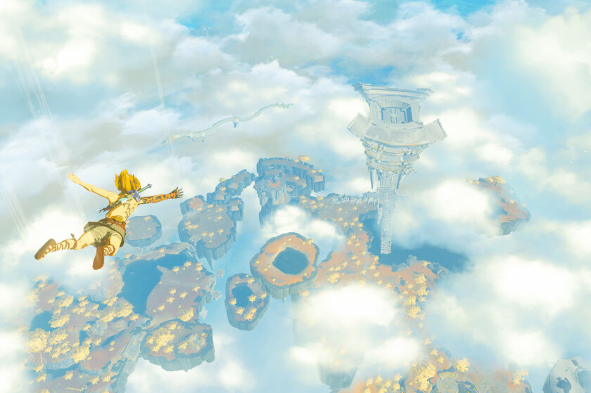 Neues Zelda-Spiel von Nintendo: Ist "Tears of the Kingdom" ein Meisterwerk? - Sprung ins Abenteuer: Die Himmelsinsel ist für die erste Stunde der Spielort, danach geht es ins daruntergelegene, gigantische Hyrule.