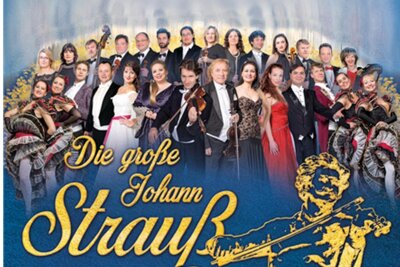 Neujahrskonzert in Meerane mit Musik von Johann Strauß - Das Ankündigungsplakat der großen Johann-Straße-Gala.
