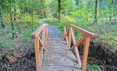 Neukirchen legt neue Pläne für einen Bestattungswald vor - Die jüngst sanierte Brücke befindet sich direkt am geplanten Bestattungswald in Neukirchen. 
