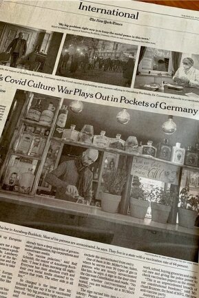 "New York Times" widmet Impfverweigerern im Erzgebirge eine ganze Seite - Mit einer Geschichte aus dem Erzgebirge eröffnet die "New York Times" ihren internationalen Teil. 