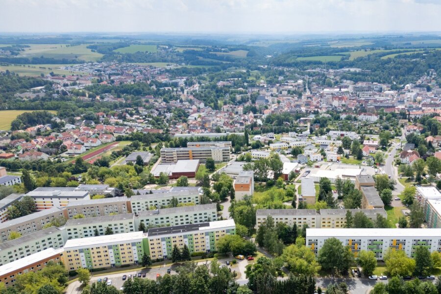Noch keine Spur von Valeriia - Suche wird fortgesetzt - Blick auf die Große Kreisstadt im sächsischen Landkreis Mittelsachsen.