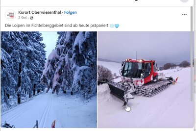 Oberwiesenthal meldet: Die Loipen sind präpariert - In den sozialen Netzwerken informierten die Oberwiesenthaler am Sonntag über gespurte Loipen.