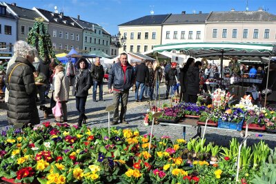 Oelsnitzer sind gefragt: Wie soll ihre Stadt aussehen? - Welche Ideen gibt es, damit Oelsnitz aufblüht? Das Foto entstand beim Ostermarkt, der 2024 am 24. März steigt.