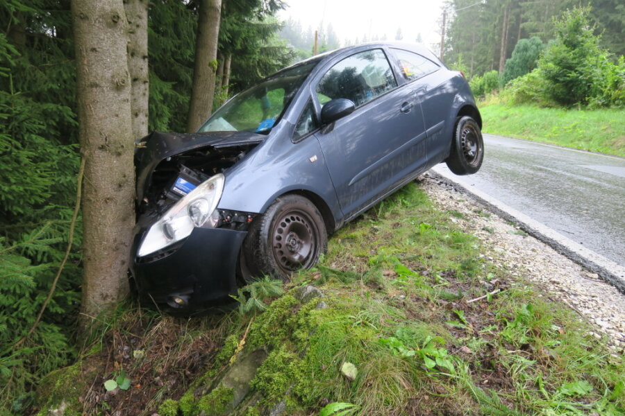 Opel prallt gegen Baum: Zwei Personen schwerverletzt