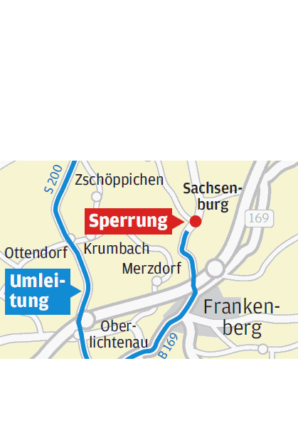 Ortsdurchfahrt in Sachsenburg ab Montag gesperrt - 