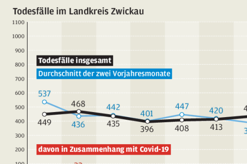 Pandemie sorgt für deutliche Übersterblichkeit im Landkreis Zwickau - 