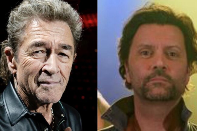Peter Maffay (l.) ist einer der bekanntesten deutschen Musiker. Am Samstag steht in Mittweida Wolfgang Terne (r.) beim Klanglichtzauber auf der Bühne und interpretiert Maffays Hits mit seiner Band und den Musikern der Mittelsächsischen Philharmonie neu.