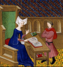 Philosophen-Einmaleins, heute: Christine de Pizan - Die Philosophin Christine de Pizan (links).