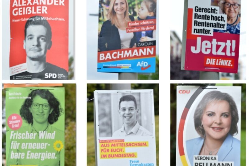 Plakate vor der Bundestagswahl im Vergleich: Wenig Überraschendes